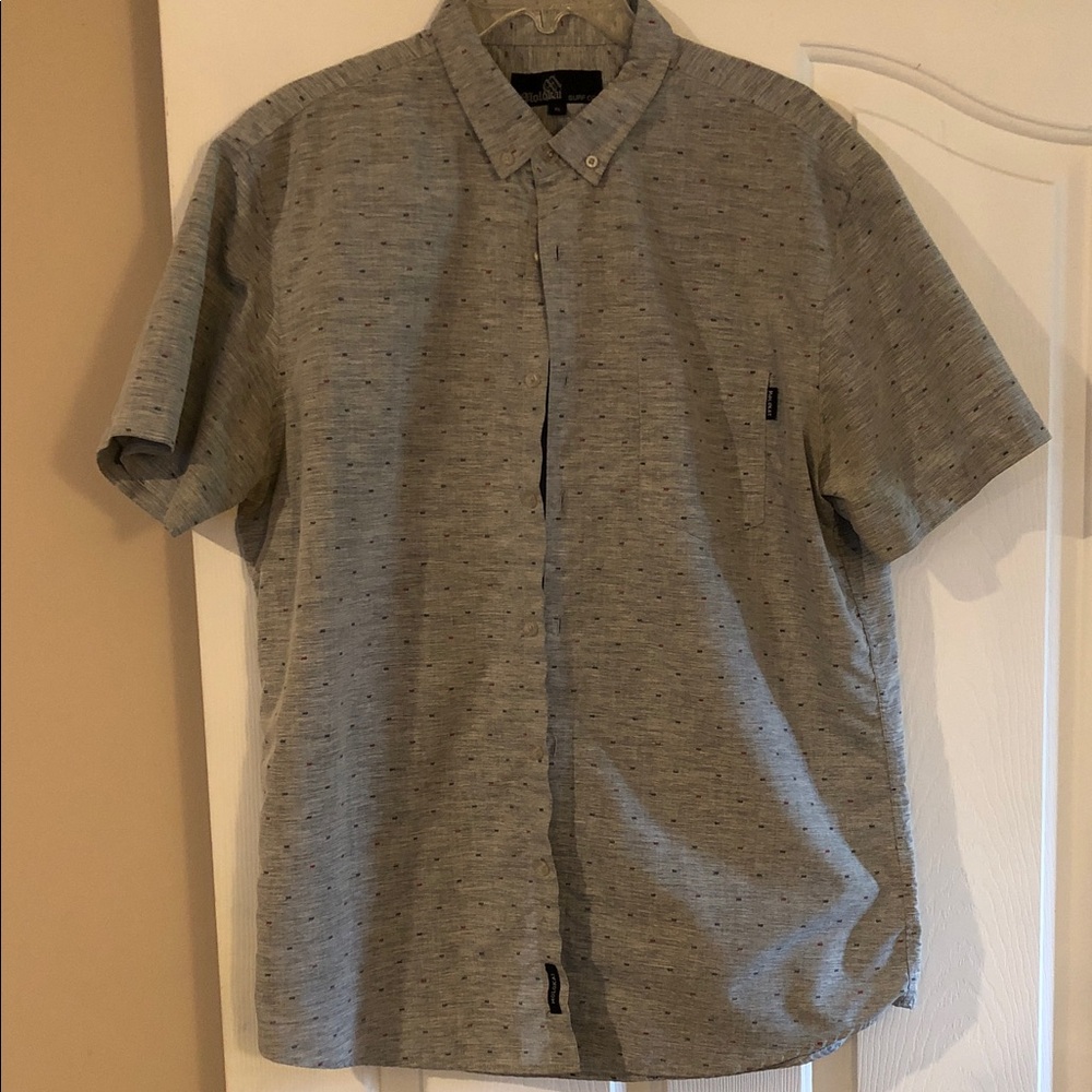 Casual Gray Button Down Shirt for Men by Molokai Surf XL